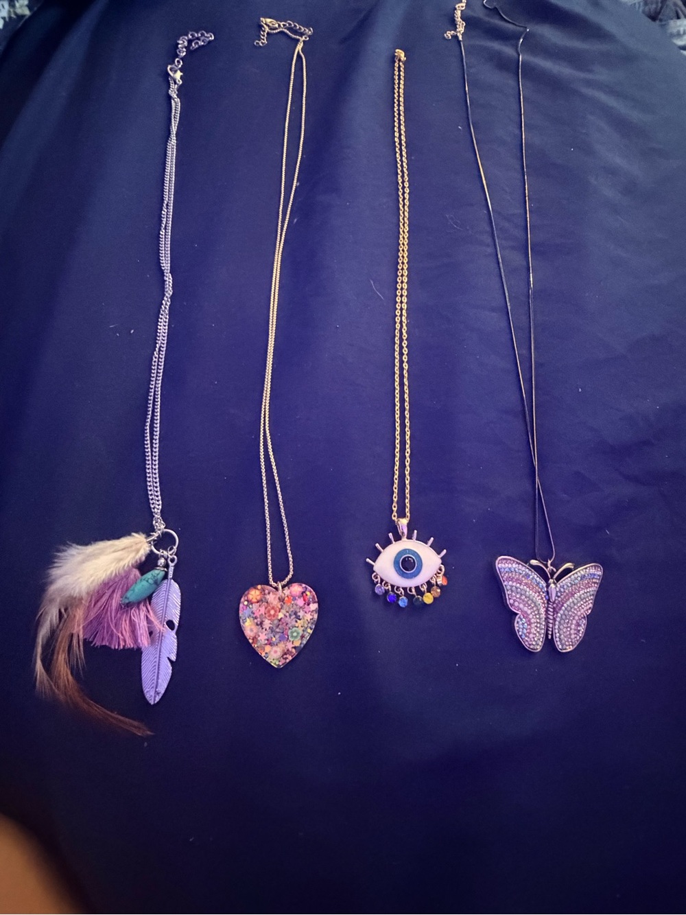 4 long necklaces never worn